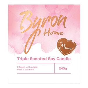 Byron Home Triple Scented Soy Candle Apple Pear & Jasmine