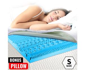 COOL GEL Memory Foam Mattress Bed Topper Single BAMBOO Fabric Cover *10 Zone 5CM