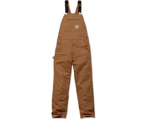 Carhartt Mens Cotton Triple Stitched Durable Bib Overalls - Carhartt Brown