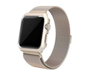 Catzon Watch Band Stainless Steel Mesh Magnetic 38mm/40mm/42mm/44mm Wrist Band for Watch 4/3/2/1- Gold