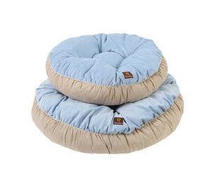 Charlie's Pet Round Cushion Bed 60cm Light Blue/Cream