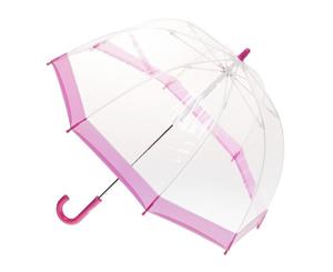 Children's Clear Birdcage Umbrella with Pink Trim