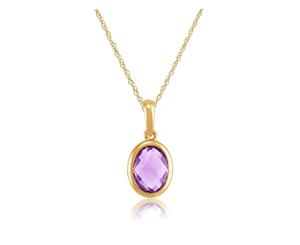 Classic Oval Amethyst Pendant in 9ct Yellow Gold