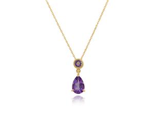 Classic Pear Amethyst Pendant in 9ct Yellow Gold