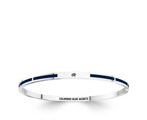 Colombus Blue Jackets Bangle Bracelet For Women In Sterling Silver Design by BIXLER - Sterling Silver