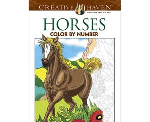 Creative Haven Horses Color by Number Coloring Book