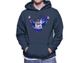 Damon Hill Celebrating Win At Japan Grand Prix Men's Hooded Sweatshirt - Navy Blue