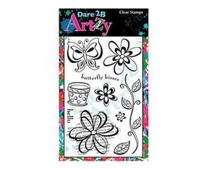 Dare 2B Artzy Clear Stamps 4X6 Sheet Butterfly Kisses