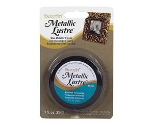 Deco Art - Metallic Lustre Wax Finish 1Oz - Brilliant Turquoise