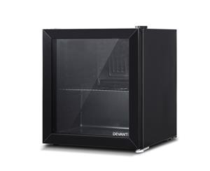 Devanti 46L Bar Fridge Glass Door Black Mini Freezer Refrigerator Cooler Home Office Commercial