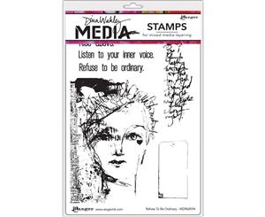 Dina Wakley - Media Cling Stamps 6 inch X9 inch - Refuse To Be Ordinary