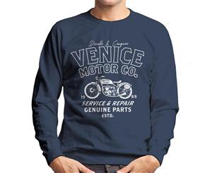 Divide & Conquer Venice Motor Co Men's Sweatshirt - Navy Blue