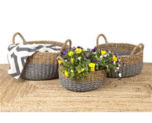Dohar (set of 3) Handmade Seagrass and Jute Basket