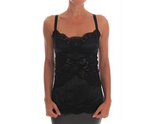 Dolce & Gabbana Black Silk Stretch Lace Top