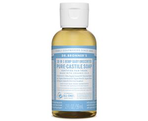 Dr. Bronner's Pure-Castile Baby Liquid Soap Unscented 59mL