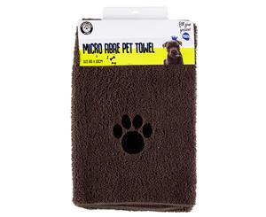 Dudley's 100x60cm Microfibre Pet Towel - Brown