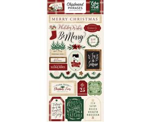 Echo Park - A Cozy Christmas Chipboard 6 inch X13 inch - Phrases