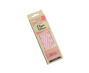 Eddingtons 30 Pack Paper Straws Pink Stripe