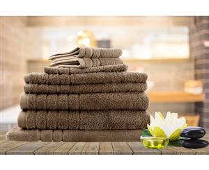 Egyptian Cotton Bath Towel 8 Pieces Combo Set Latte