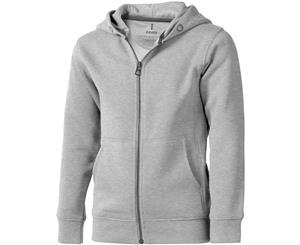 Elevate Childrens/Kids Arora Hooded Full Zip Kids Sweater (Grey Melange) - PF1852