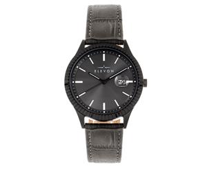 Elevon Concorde Leather-Band Watch w/Date - Black/Gunmetal