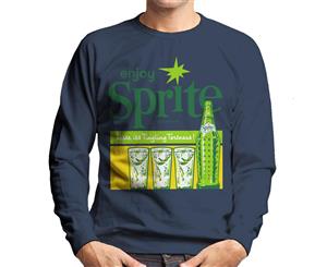 Enjoy Sprite 1960s Vintage Soft Drink Men's Sweatshirt - Navy Blue