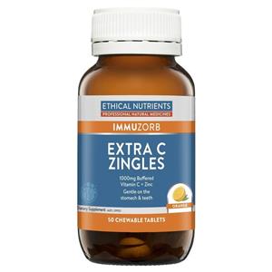 Ethical Nutrients IMMUZORB Extra C Zingles Orange 50 Tablets