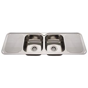 Everhard 1380mm NuGleam Double Bowl Kitchen Sink With Double Drainer