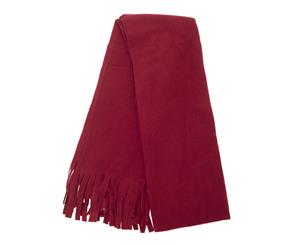 Floso Ladies/Womens Plain Thermal Fleece Winter/Ski Scarf With Fringe (Maroon) - SK161