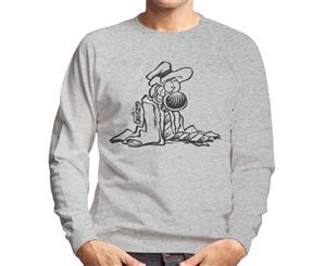 Grimmy Dressed Up Smart Men's Sweatshirt - Heather Grey