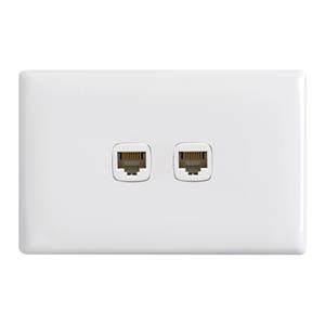 HPM LINEA 2 Gang TV And Audio Rj45 Data Outlet