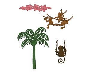 Heartfelt Creations Cut & Emboss Dies - Palm Tree & Monkeys 1 inch To 5 inch