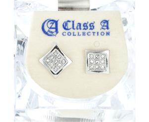 Iced Out Bling Earrings Box - SHAPE 8mm - Silver