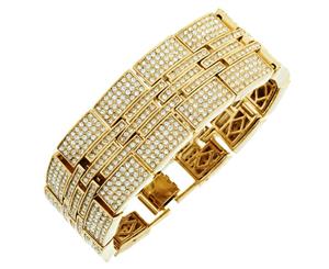 Iced Out Bling Hip Hop Diamond Bracelet - MILLIONAIRE gold - Gold