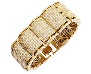 Iced Out Bling Hip Hop Diamond Bracelet - RICK ROSS gold - Gold