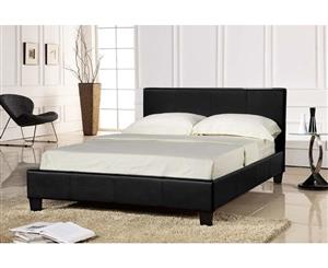 Istyle Prada King Single Bed Frame Pu Leather Black