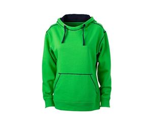 James And Nicholson Womens/Ladies Lifestyle Hoodie (Green/Navy) - FU487