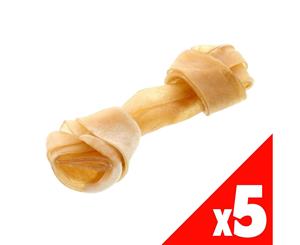 K9 Homes Natural Rawhide Knot Bone 4.5 Inch Dog Food Treat K9 Pack of 5 (170g)