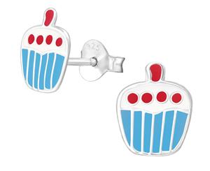 Kids Sterling Silver Cupcake Stud Earrings