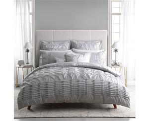 King Size - Francesca Silver Quilt Cover Set By Logan & Mason