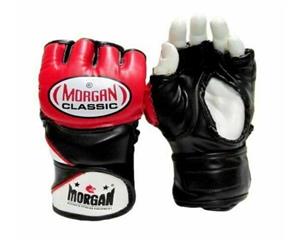 MORGAN V2 Endurance MMA UFC Fight & X-Trainning Gloves Grappling Gloves - Black/Red Piping