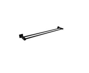 Matt Black Double Towel Rail 750mm Luxe Series