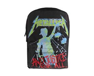 Metallica Backpack And Justice For All Band Logo Rucksack Official - Black