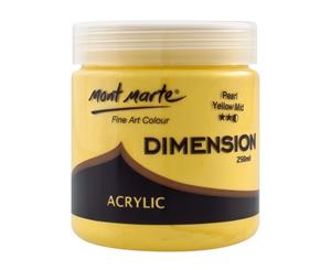 Mont Marte Dimension Acrylic Paint 250ml Pot - Pearl Yellow Mid