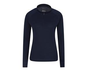 Mountain Warehouse Talus Womens Zip Neck Top Long Sleeved Isotherm - Navy