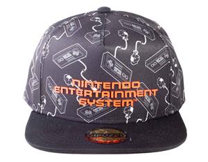 Nintendo Baseball Cap Nes Controller All Over Print Official Snapback - Multi