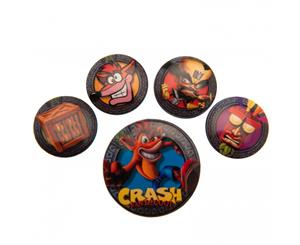 Official Crash Bandicoot Button Badge Set (Pack Of 5) (Multicolour) - TA3953