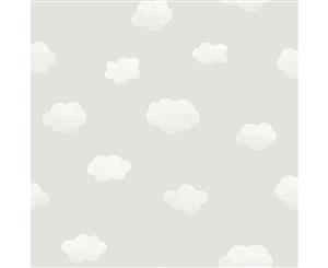 Over the Rainbow Cloudy Sky Wallpaper Grey (90990)