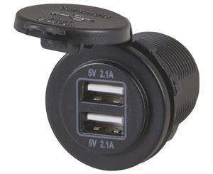 Panel/Surface Mount Dual USB Charging Ports with 4.2A Output 12/24VDC