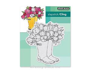 Penny Black - Cling Stamps Blooming Boots 4 inch X4.4 inch